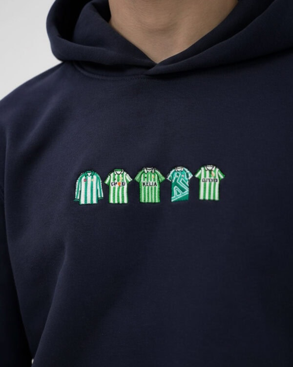 sudadera hoodie sin cordones verdiblanco 2