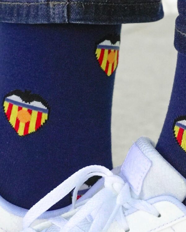 Coleção Che 13 calcetines escudo valencia azul 2 4