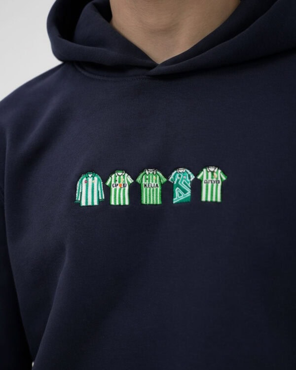 sudadera hoodie sin cordones verdiblanco 2